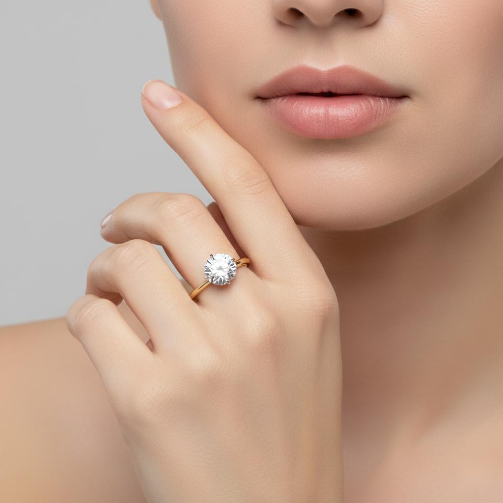 Round Hidden Halo Engagement Ring