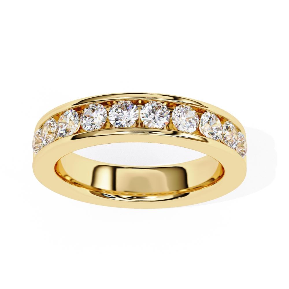 Round Channel Set Wedding Band