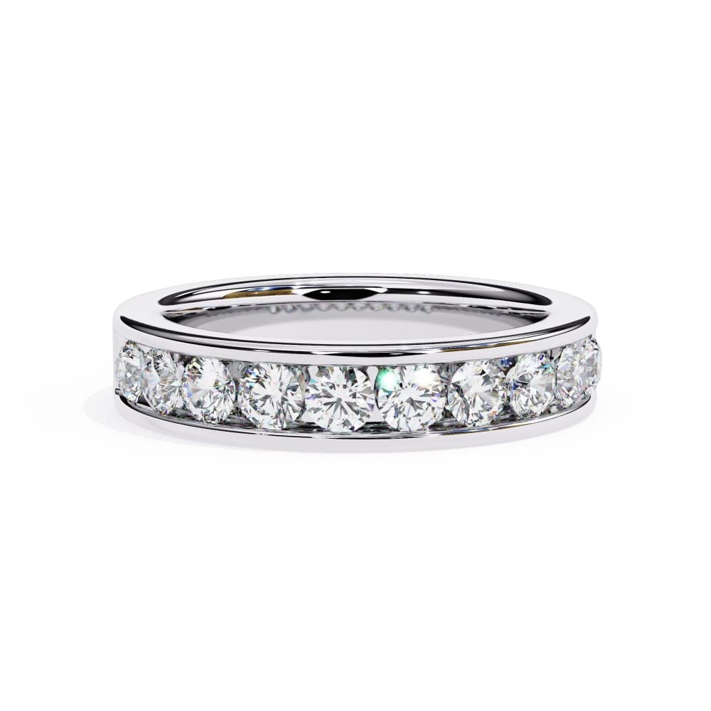 Round Channel Set Wedding Band