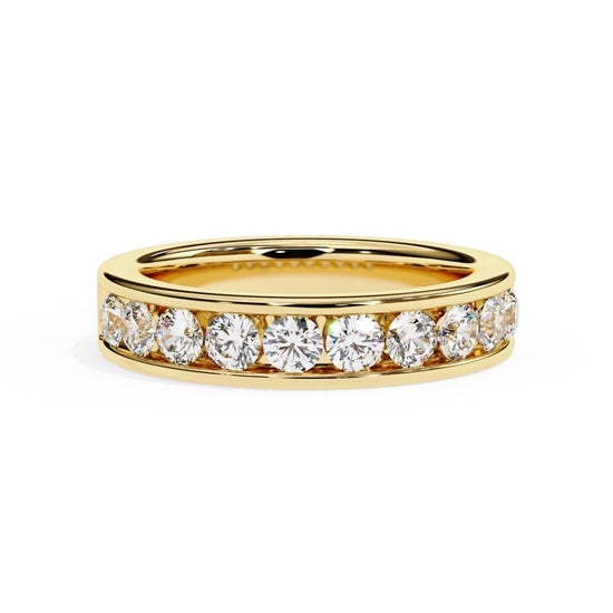 Round Channel Set Wedding Band