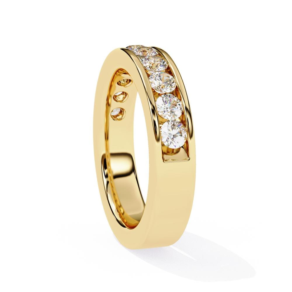 Round Channel Set Wedding Band