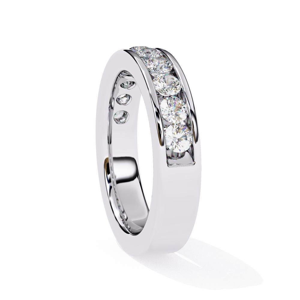 Round Channel Set Wedding Band