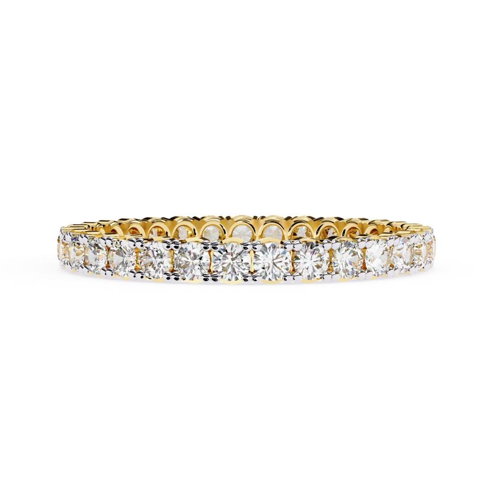 Round Shared Prong Full Eternity Wedding Band