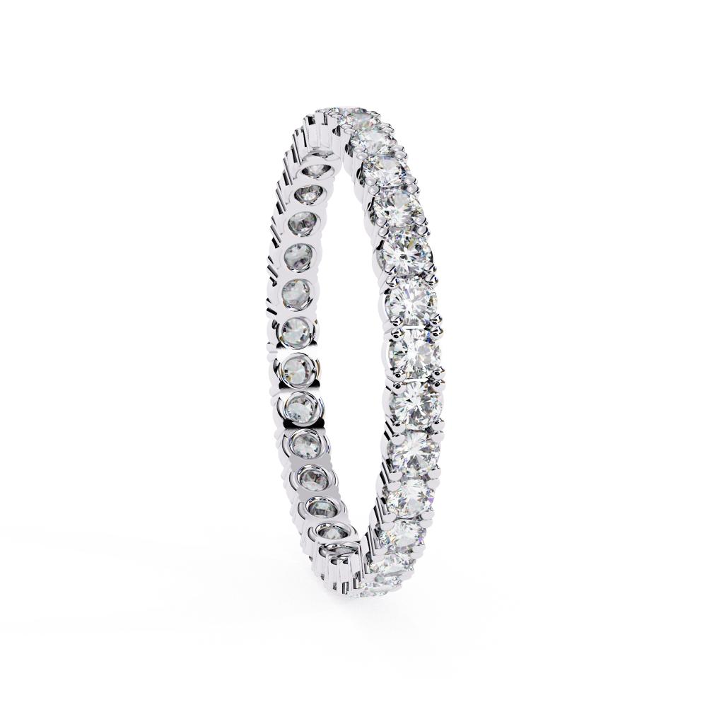 Round Shared Prong Full Eternity Wedding Band