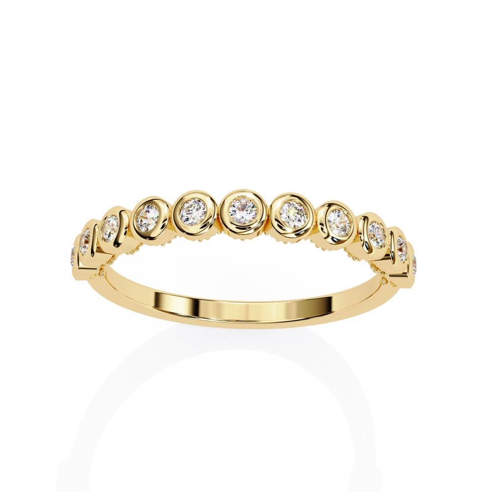 Round Bezel Set Half Eternity Wedding Band