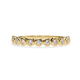 Round Bezel Set Half Eternity Wedding Band