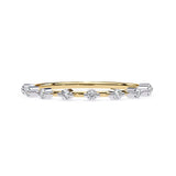 Round Space Prong Set Half Eternity Wedding Band