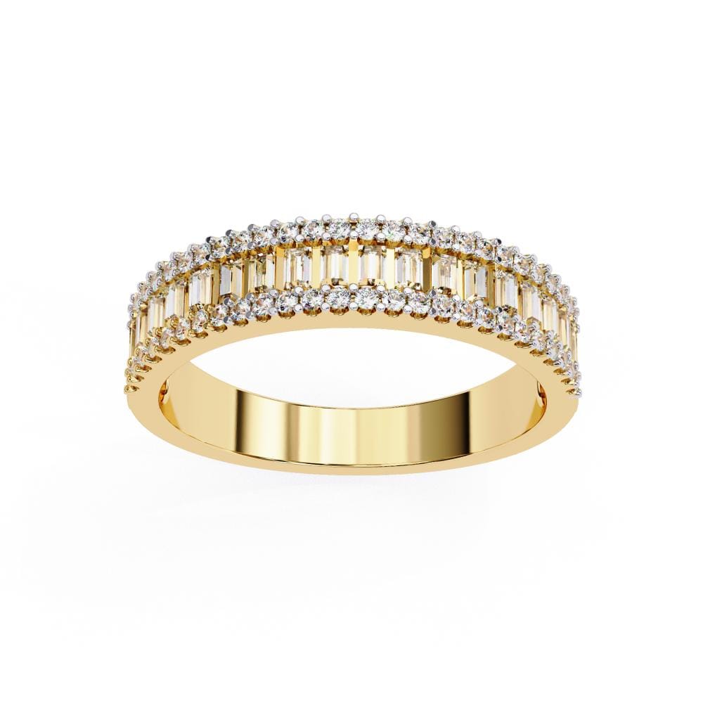 Baguette & Round Half Eternity Wedding Band