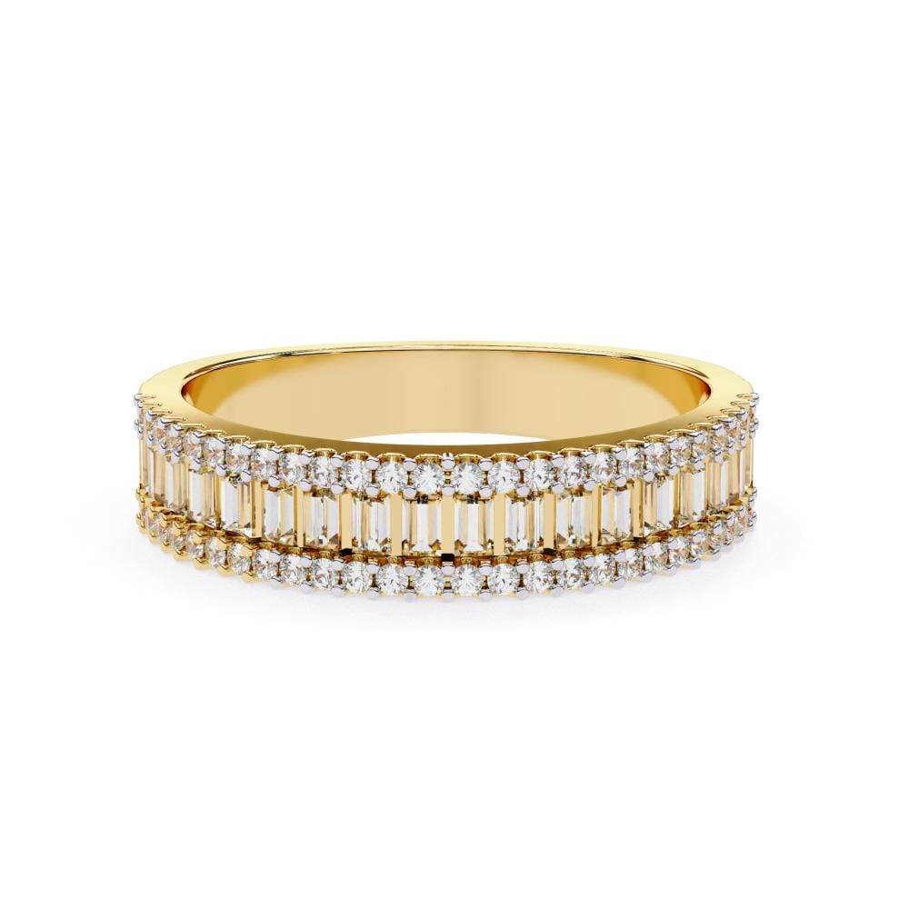 Baguette & Round Half Eternity Wedding Band
