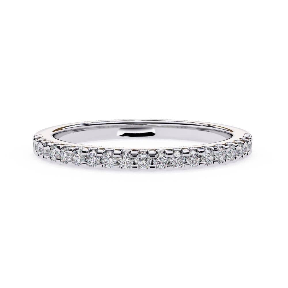 Round Half Eternity Pave Wedding Band