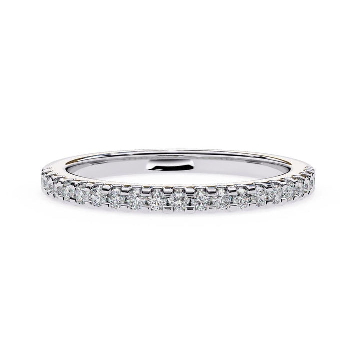 Round Half Eternity Pave Wedding Band