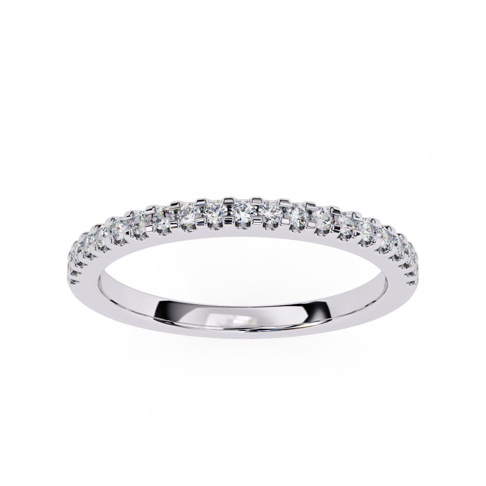 Round Half Eternity Pave Wedding Band