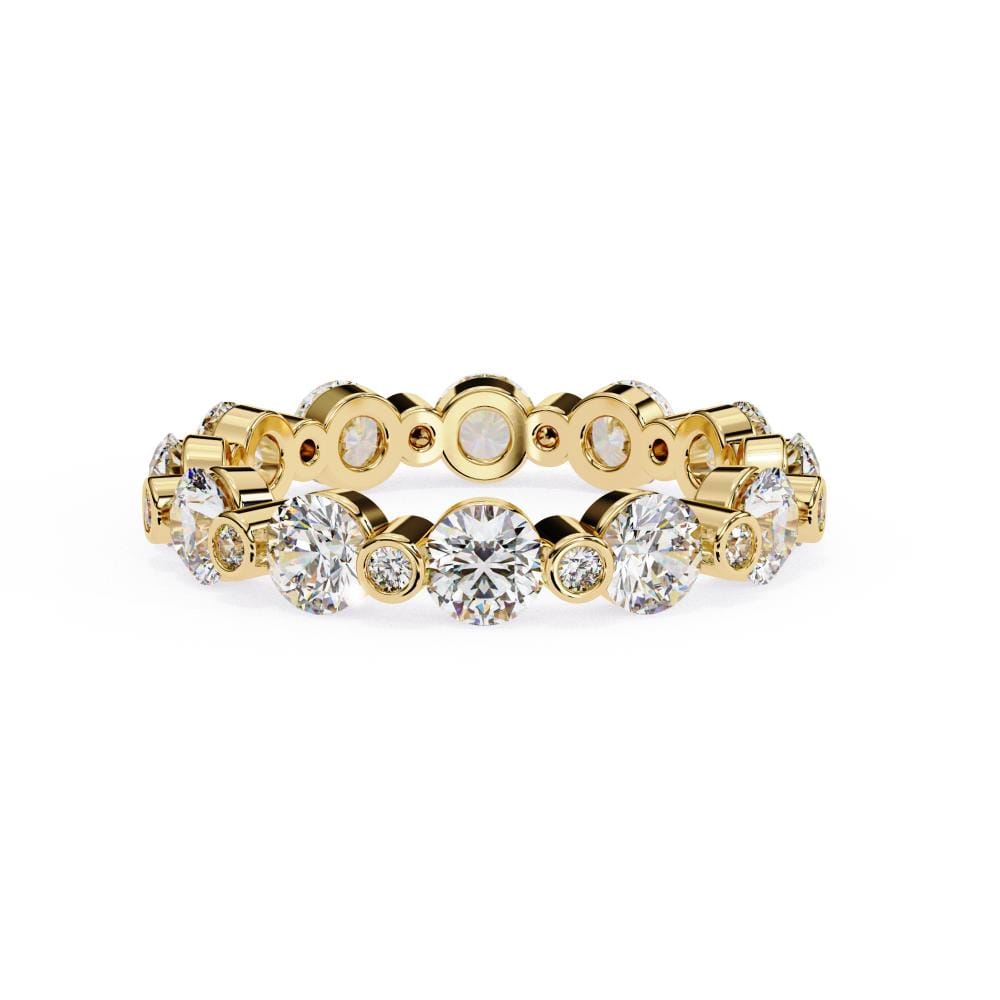 Round Unique Prong Full Eternity Wedding Band