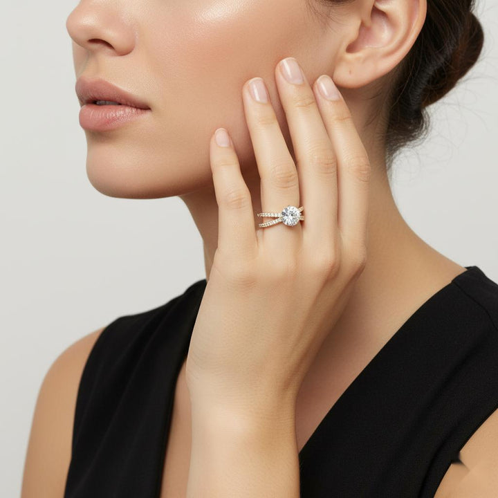 Round Split Shank Engagement Ring