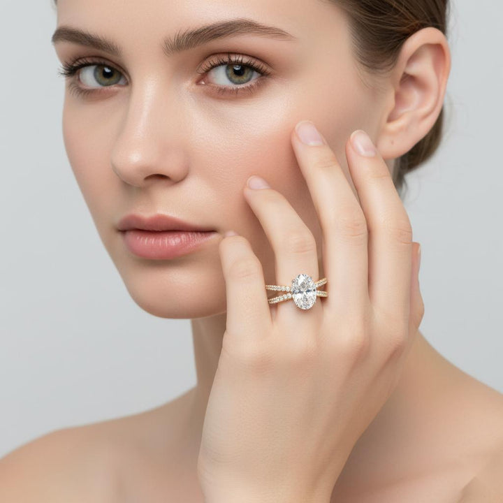 Oval Split Shank Engagement Ring