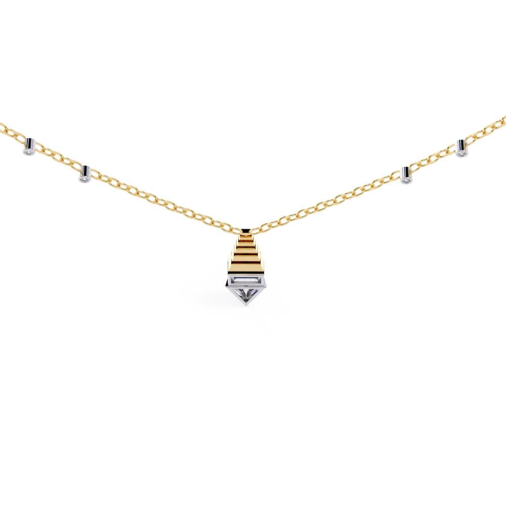 Triangle & Baguette Designer Pendant with Chain