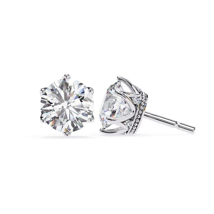 Round Crown Style Stud Earrings