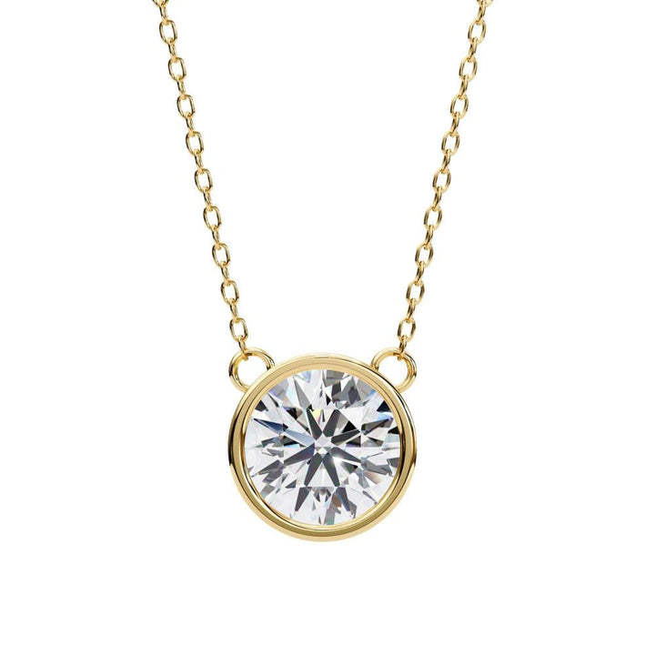 Round Bezel Set Pendant With Chain