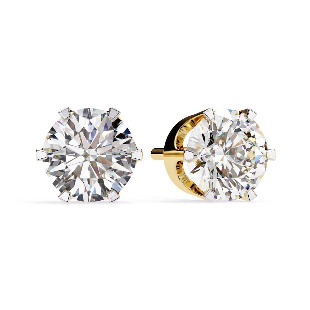 Round Elegant Solitaire Stud Earrings