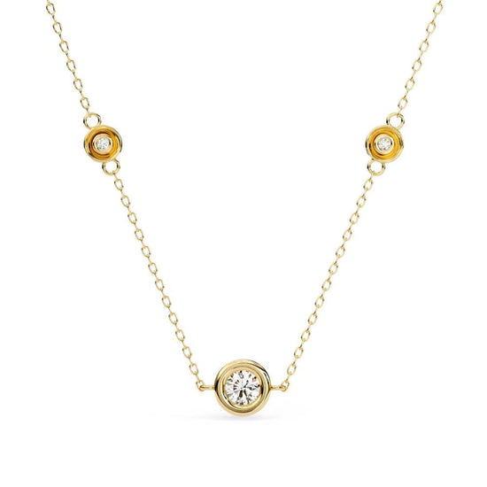 3 Stone Diamond Necklace