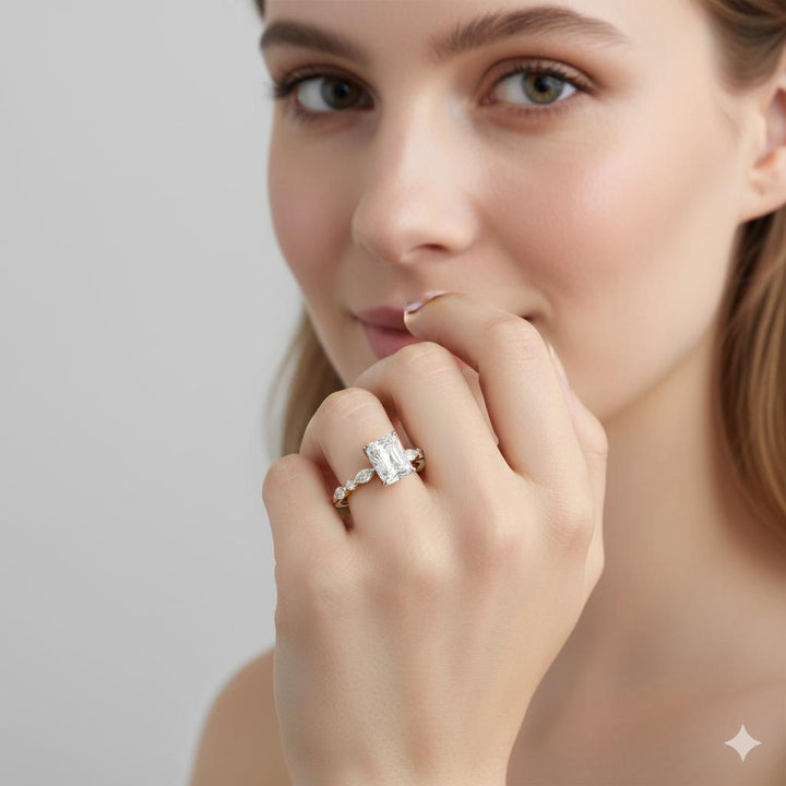 Radiant Solitaire with Full Eternity Engagement Ring