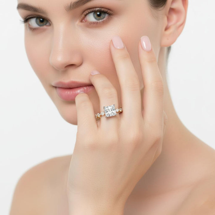 Princess Solitaire with Full Eternity Engagement Ring