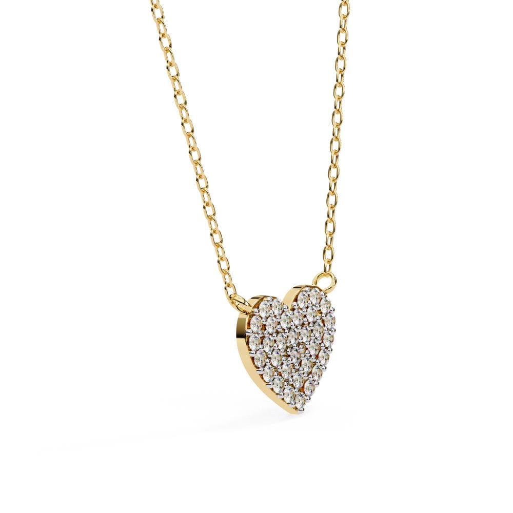 Heart Shape Full Diamond Pendant Necklace