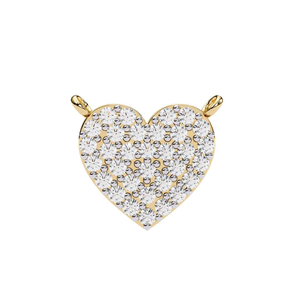 Heart Shape Full Diamond Pendant Necklace