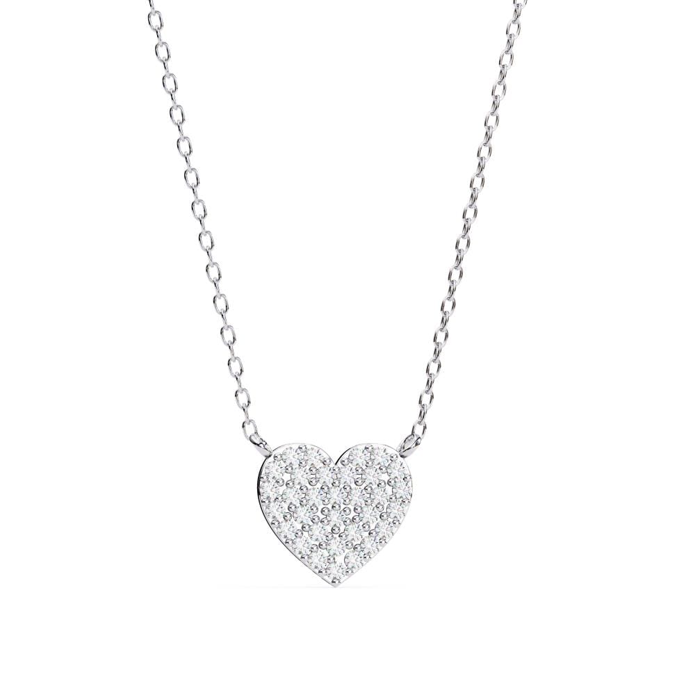 Heart Shape Full Diamond Pendant Necklace