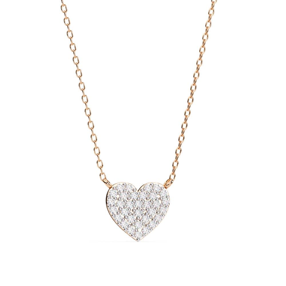 Heart Shape Full Diamond Pendant Necklace