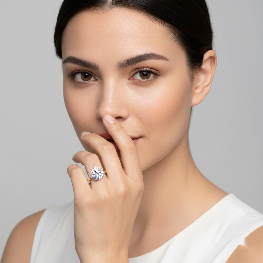 Round Cluster Engagement Ring