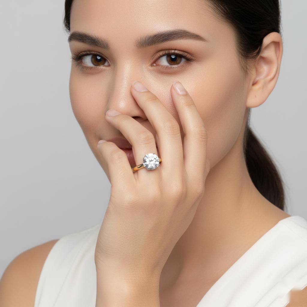 Round Floral Vine Engagement Ring