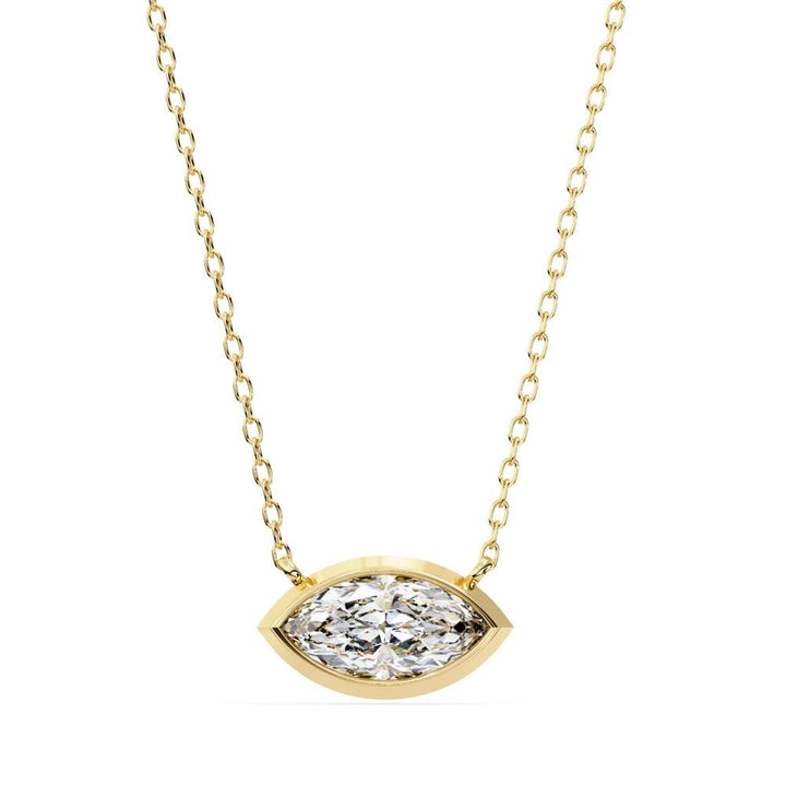 Marquise Bezel Set Pendant with Chain