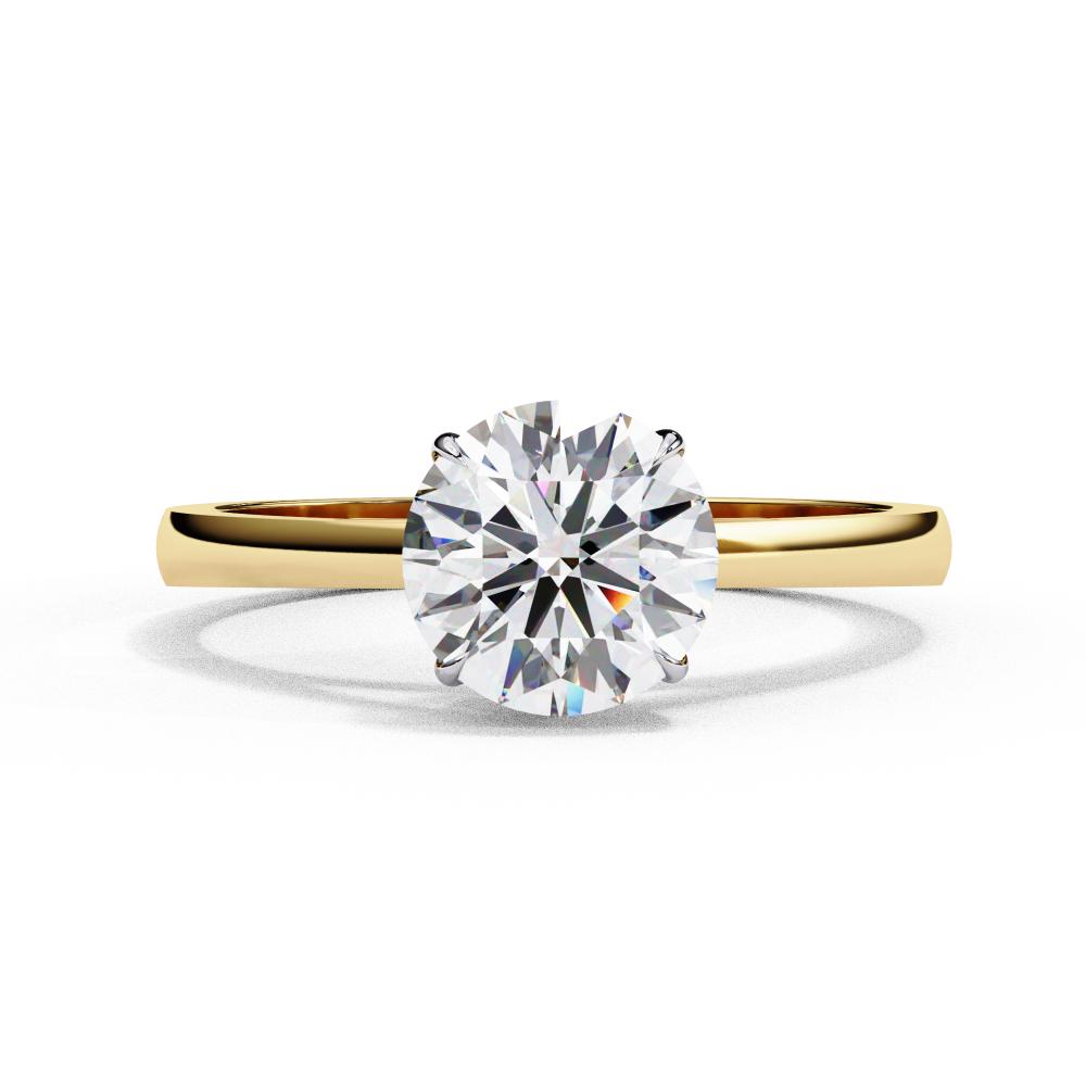 Round Solitaire Cathedral Engagement Ring