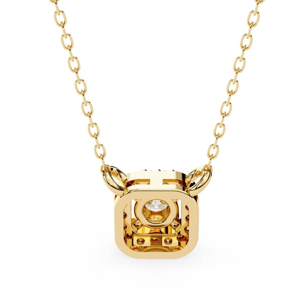 Round Halo Pendant Necklace