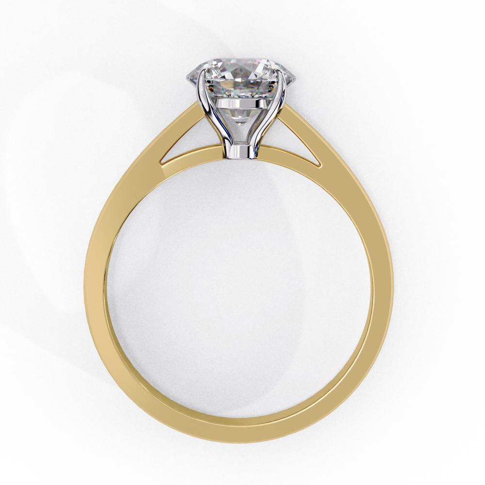 Round Cathedral Solitaire Engagement Ring