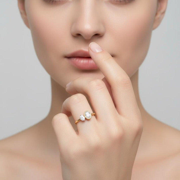 Oval Toi Et Moi Engagement Ring
