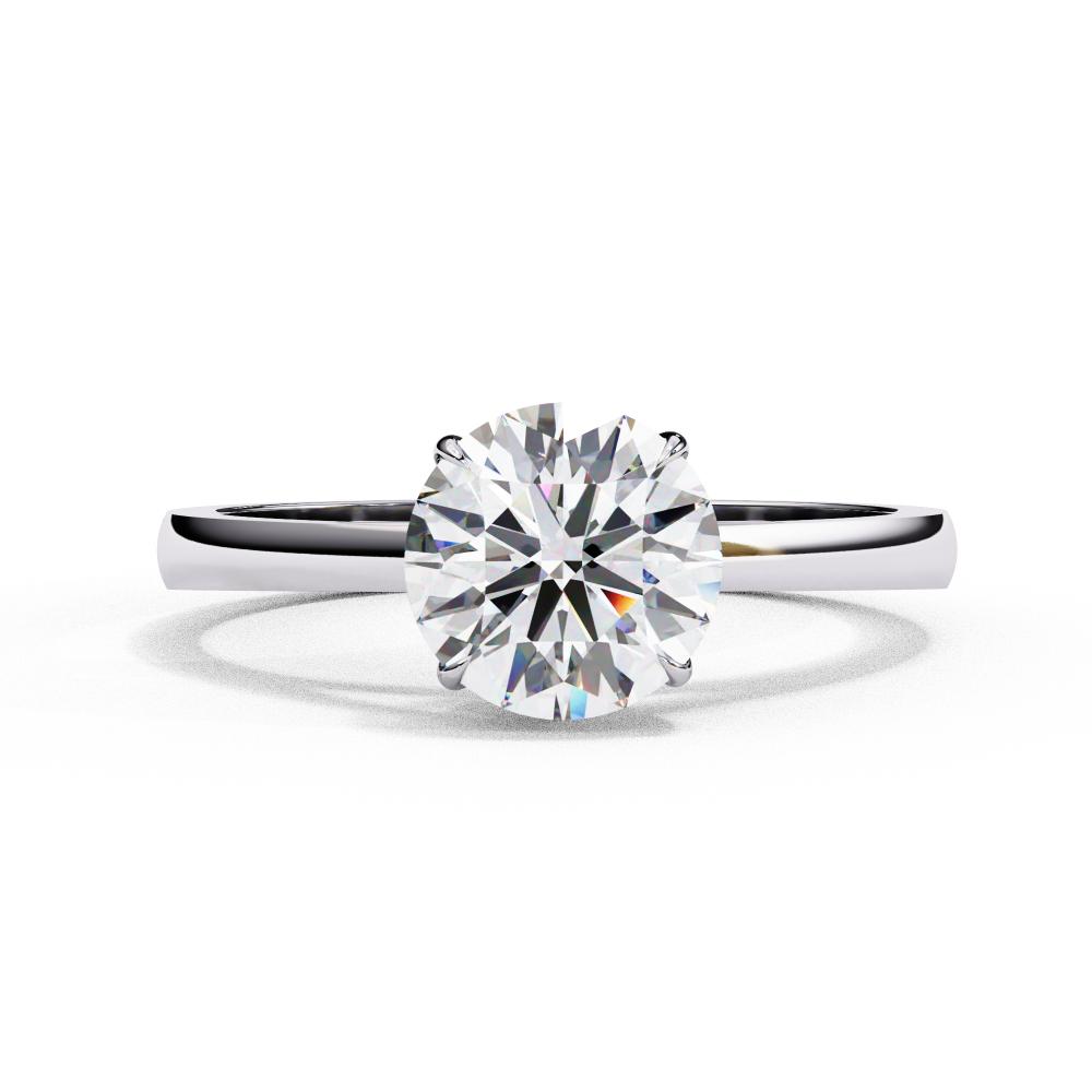 Round Solitaire Cathedral Engagement Ring