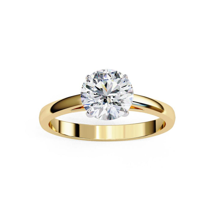 Round Solitaire Cathedral Engagement Ring
