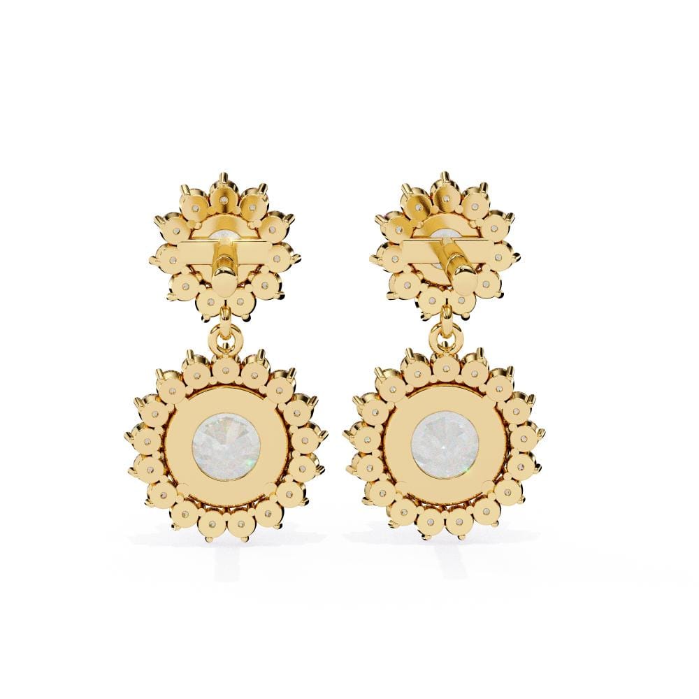 Round Halo Style Dangle & Drop Earrings