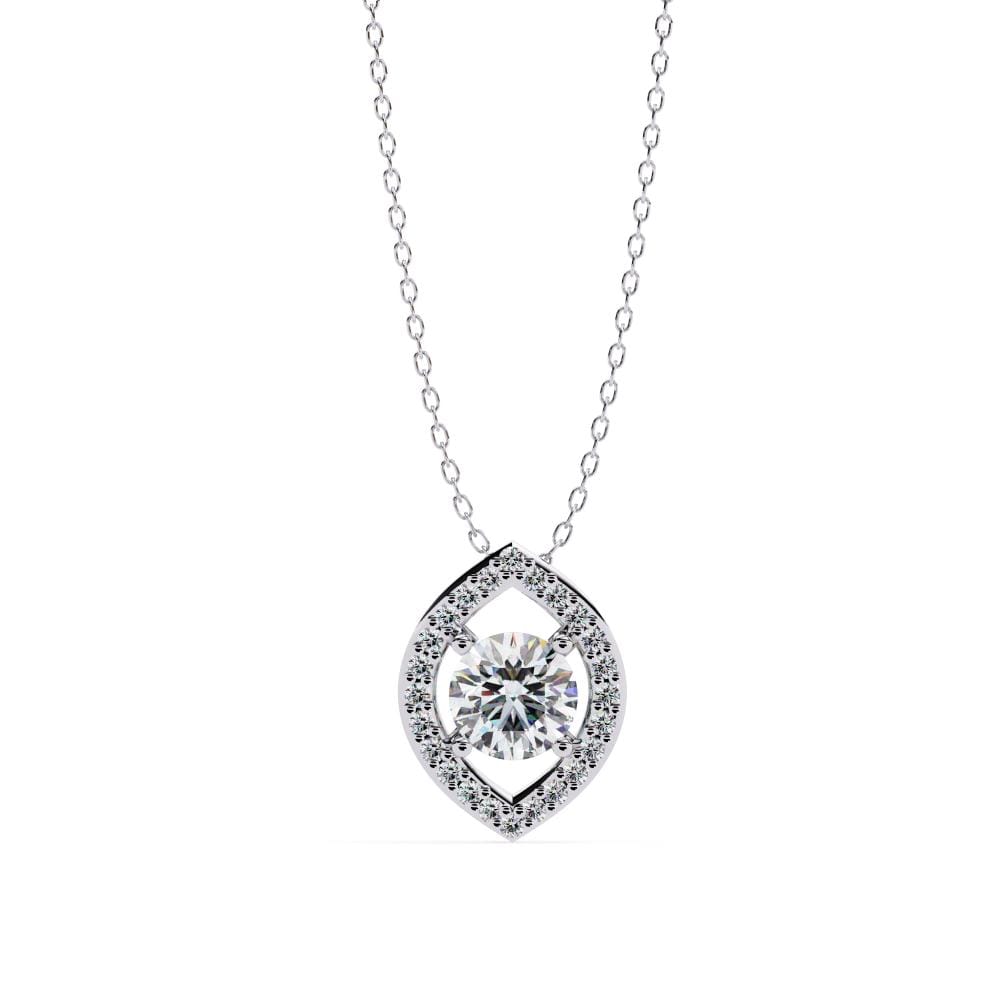 Marquise Shape Pendant With Round Stone