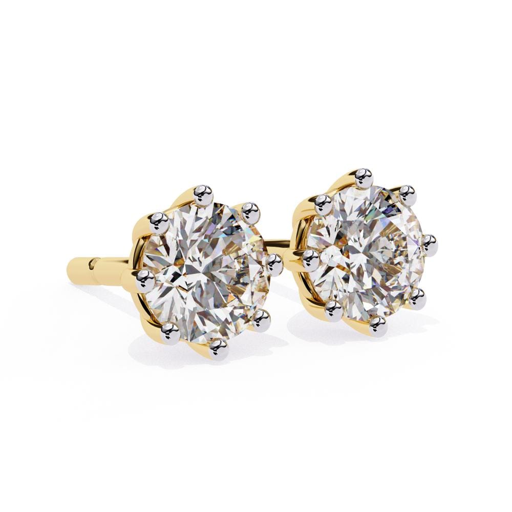 Round Multi Prong Stud Earrings