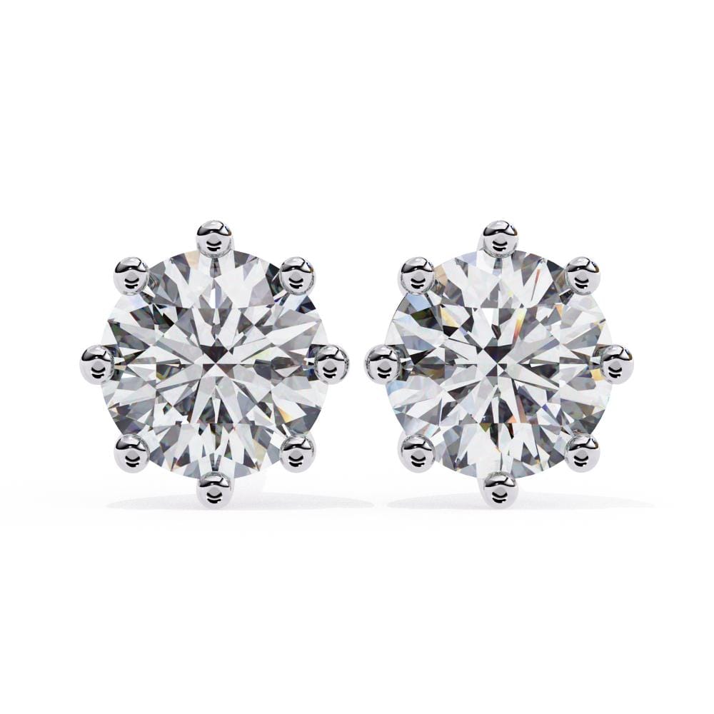 Round Multi Prong Stud Earrings