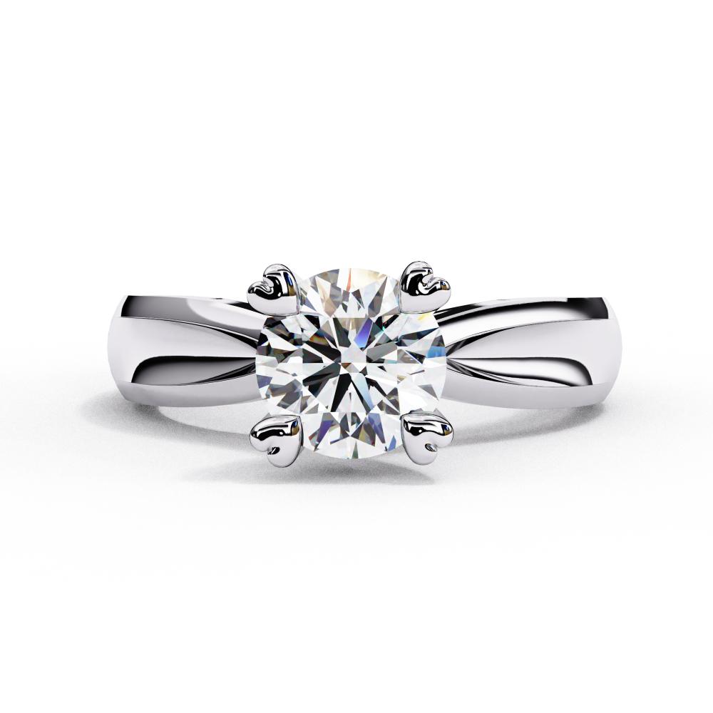 Round Solitaire Thick Band Engagement Ring