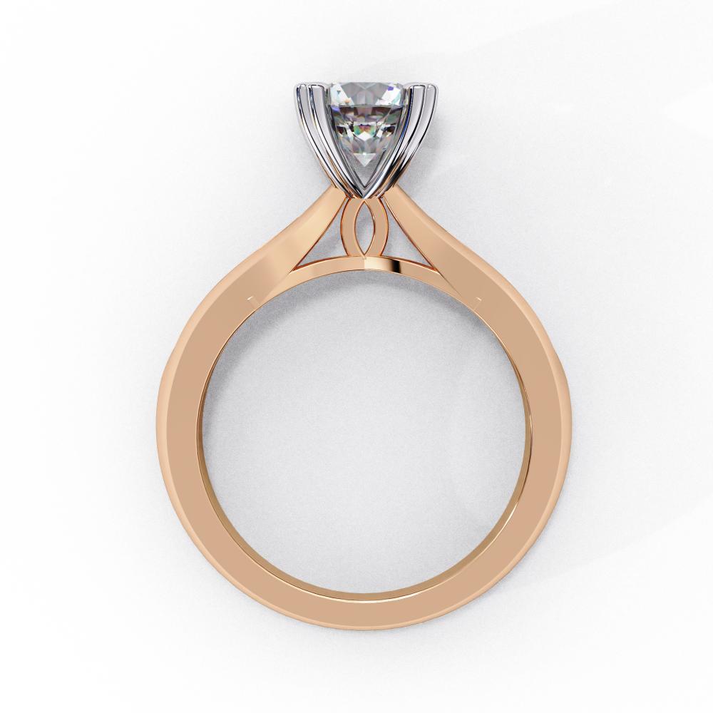 Round Solitaire Thick Band Engagement Ring