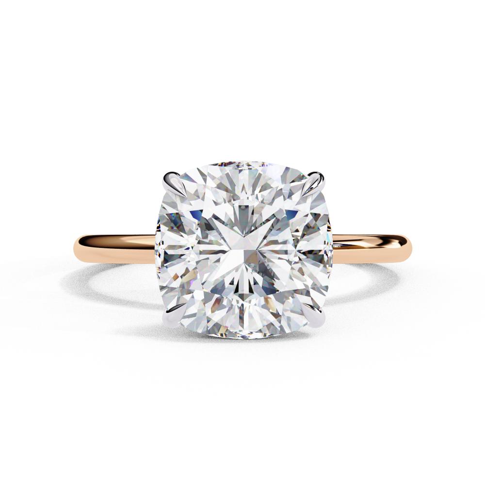 Cushion Hidden Halo Engagement Ring
