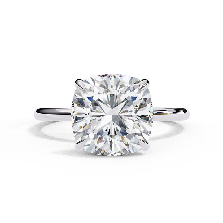 Cushion Hidden Halo Engagement Ring