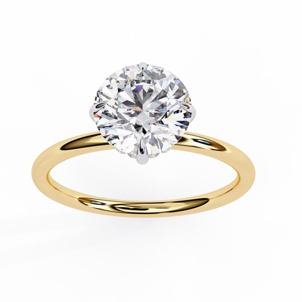 Round Hidden Halo Engagement Ring