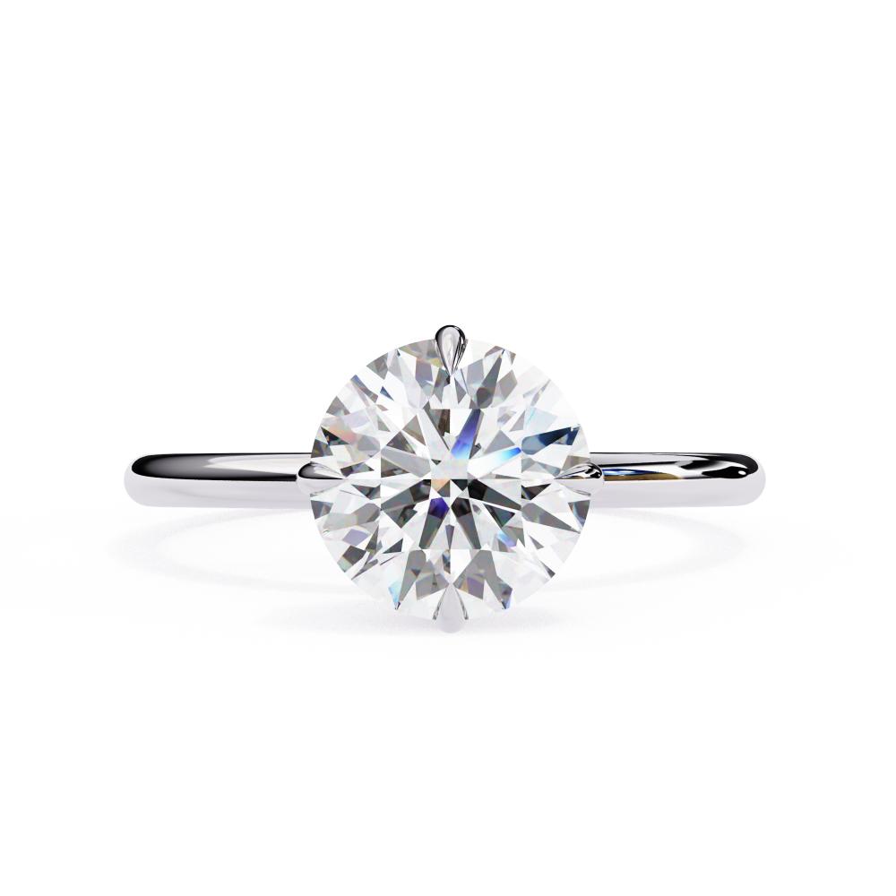 Round Hidden Halo Engagement Ring