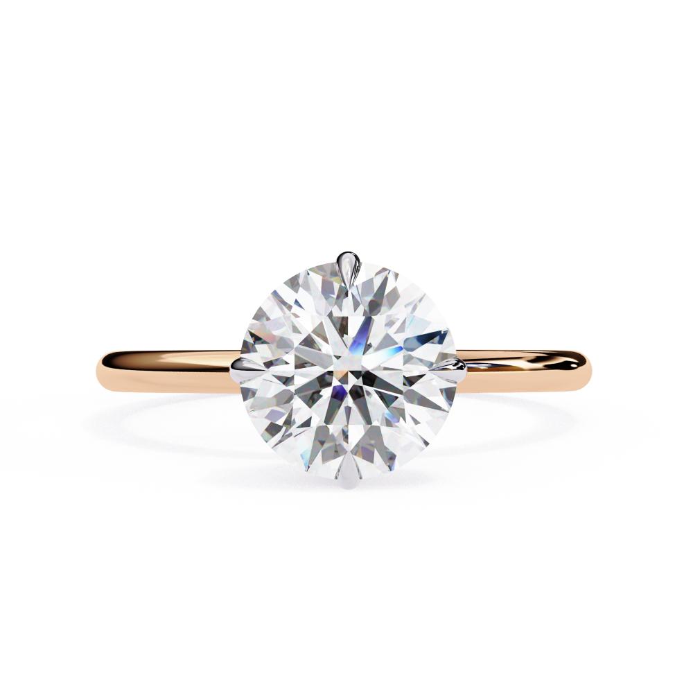 Round Hidden Halo Engagement Ring